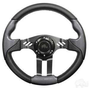 Steering Wheel, Aviator 5 Carbon Fiber Grip/Black Spokes 13" Diameter