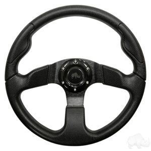 Steering Wheel, Formula GT Black Grip/Black Spokes 13" Diameter