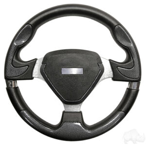 Steering Wheel, Bonneville Carbon Fiber Grip/Brushed Aluminum Spokes 13" Diameter