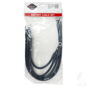 Battery Cable SET, Includes (2) 21" (2) 12" (1) 9" 6 gauge, Club Car Precedent w/ 8V Batteries