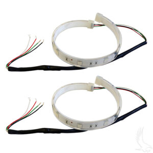 Flexible LED Light Strips, SET OF 2 12" w/ Wire Leads, 12VDC, Green