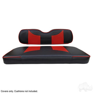 Seat Cover Set, Rally Black/Red, E-Z-Go TXT, RXV