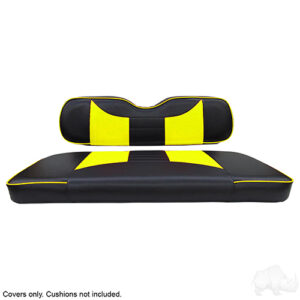 Seat Cover Set, Rally Black/Yellow, E-Z-Go TXT, RXV