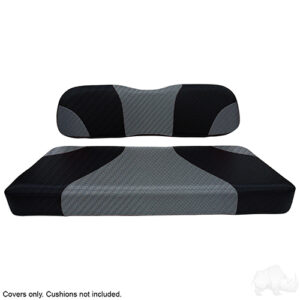 Seat Cover Set, Sport Black Carbon Fiber/Gray Carbon Fiber, Club Car DS