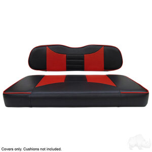 Seat Cover Set, Rally Black/Red, Club Car DS