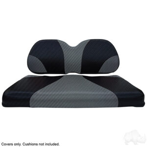 Seat Cover Set, Sport Black Carbon Fiber/Gray Carbon Fiber, Club Car Precedent