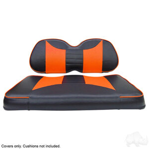 Seat Cover Set, Rally Black/Orange, Club Car Precedent