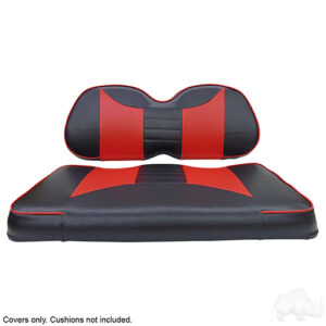 Seat Cover Set, Rally Black/Red, Club Car Precedent