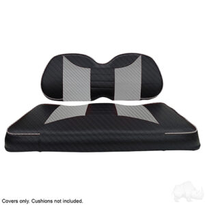 Seat Cover Set, Rally Black Carbon Fiber/Silver Carbon Fiber, Club Car Precedent