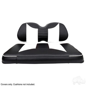 Seat Cover Set, Rally Black/White, Club Car Precedent