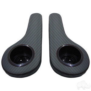 Universal Arm Rest Set with Cup Holders, Black and Grey Carbon Fiber