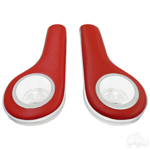 Universal Arm Rest Set with Cup Holder, White and Red