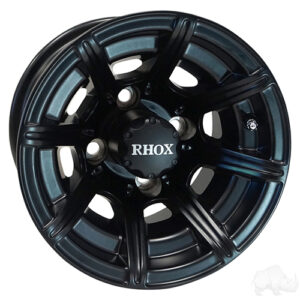 RHOX RX152, 8 Spoke Matte Black w/ Center Cap, 10x7 ET-22