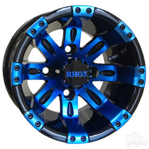 RHOX Vegas, Black w/ Blue w/ Center Cap, 10x7 ET-25