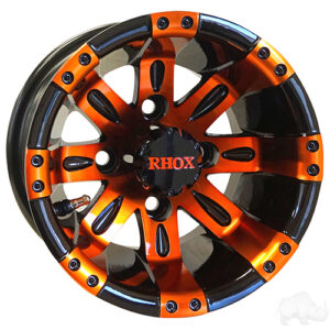 RHOX Vegas, Black w/ Orange w/ Center Cap, 10x7 ET-25