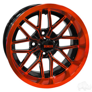 RHOX RX281, Gloss Black with Orange, 14x7 ET-25