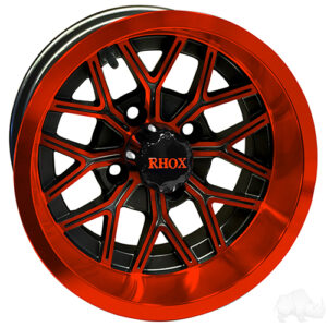 RHOX RX283, Gloss Black with Orange, 12x7 ET-25