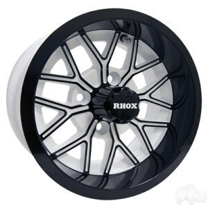 RHOX RX284, White with Gloss Black, 12x6 ET-10