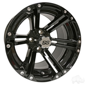 RHOX RX351, Gloss Black w/ Center Cap, 14x7 ET-25