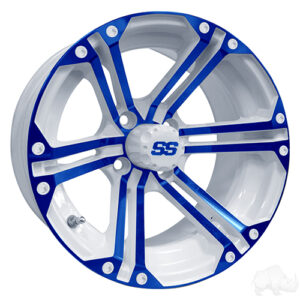 RHOX RX354 White and Blue w/Center Cap, 14x7 ET-25